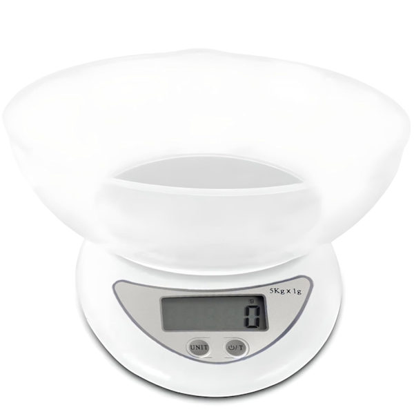 High-Precision Electronic Kitchen Scale, 5 kg Load Capacity, 800 ml Bowl Capacity, 5 Units and Tare Function