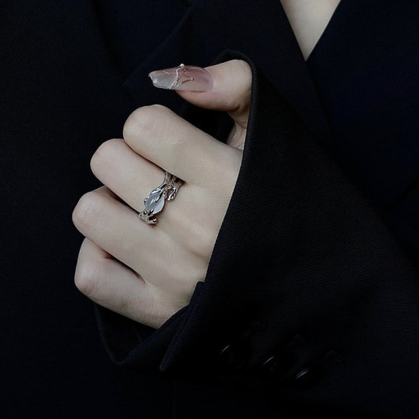 Ring i silver 925 för damer, franska retro barockringar 925