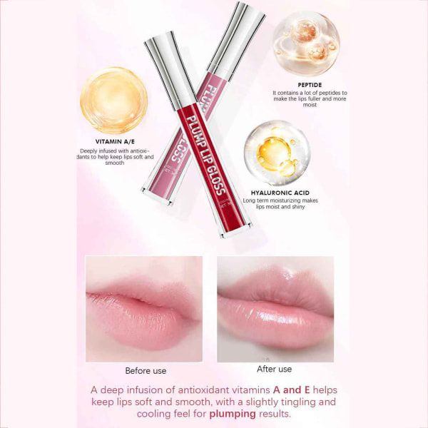 Naturlig utseende spegel läppglans høypigment gjenfuktende glans for Lady Beauty Lip Makeup 3