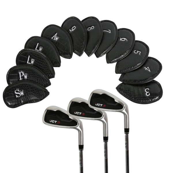 12 st Syntetiskt läder Golfklubba Huvud Järnöverdrag MT/PU