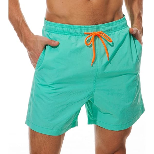 Badbyxor for män, rasktorkande strandshorts, med fickor (grønn) zdq