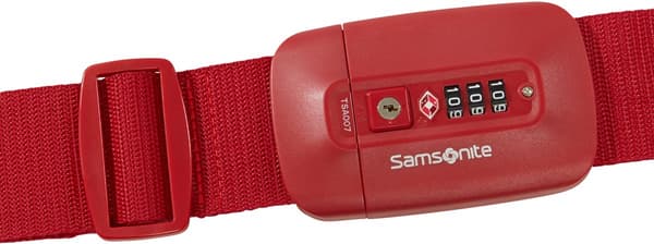 Samsonite Bagagestrop med TSA-kombinationslås, justerbar kuffertrem til sikker rejse, rød