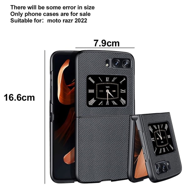 Baksidedeksel til Moto Razr 2022 Telefon Flip Folding Fullt beskyttelsesdeksel svart