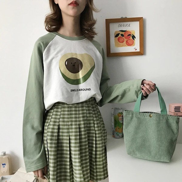 Lunsjpose i Cordstoff GUL yellow