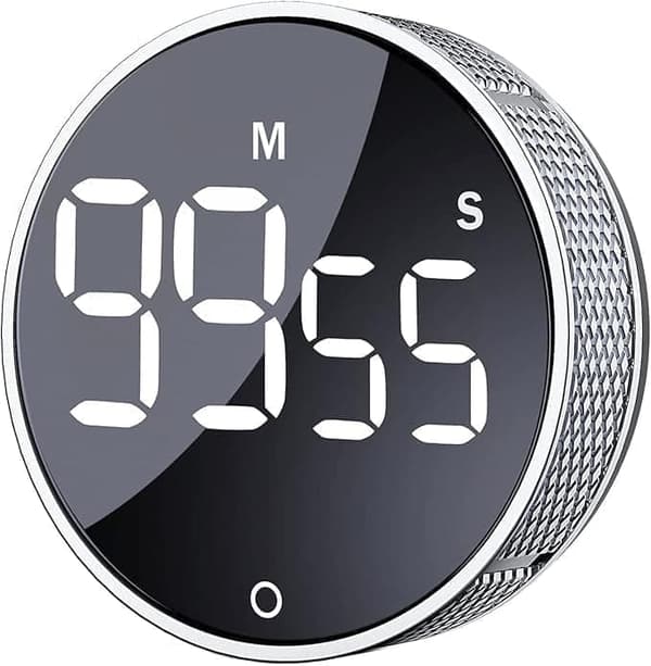 Digital Äggklocka med Stoppur - Kökstimer - LED Silver
