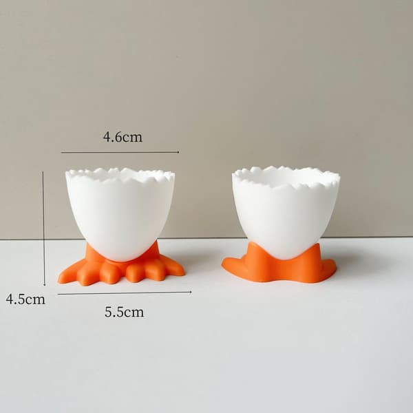 Eggekopper sett med 9 - PP-plast - Hvit - Eggholder og eggstativ - For eggoppbevaring - Servise