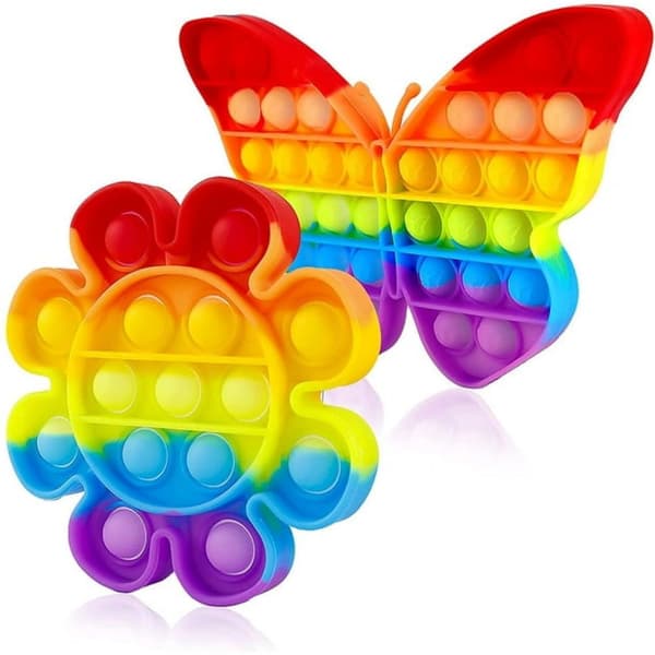 Push Pop Bubble Fidget, Popit Popper Popit?S It Popitz Figetget Sensorisk Popping It?S Popits Ångest Stress Relief Figut A Fidgetoys För Barn Regnbåge