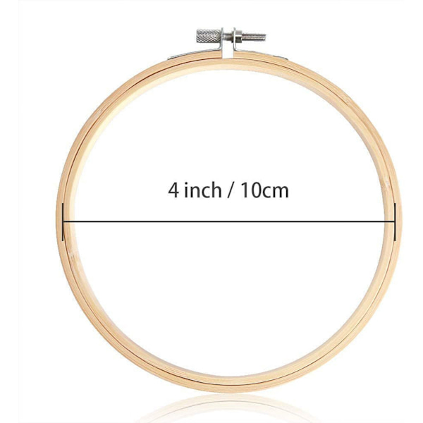 12 stk. 4\" Runde Bambus Broderingsringe, Engros