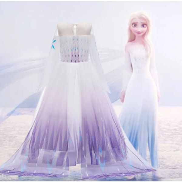 Disney Frozen Princess Dress Anna Girls Födelsedagsfest Ljusblå 100CM
