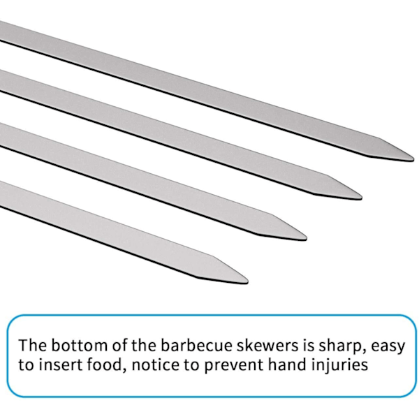 10-pakke 15\" BBQ-spyd, rustfritt stål, sklisikre håndtak