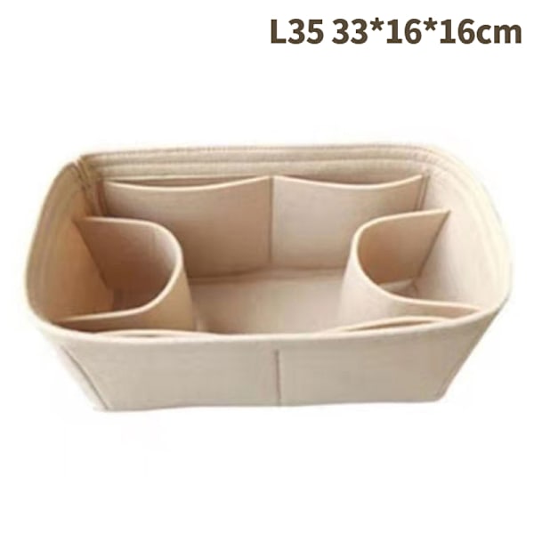 Taske Organizer Filtstof Indsats 25 30 35 Makeup Håndtaske Coffe StyleC M Khaki StyleA L