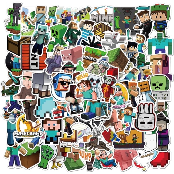 CQBB Minecraft-klistremerker-dekaler 100-paknings videospillstema Roliga klistermerker for Minecraft-elskere Bästa presenten