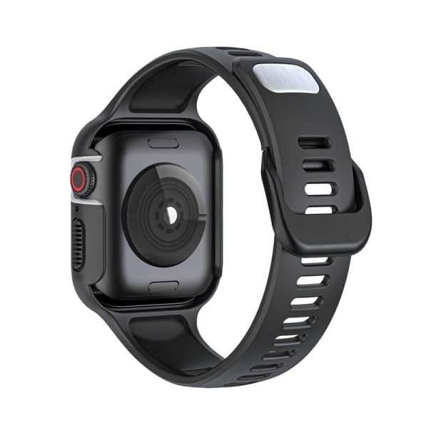 CDQ Klockarmband med skärmskydd Svart Apple Watch 4-6 Gen 41/44mm Svart CDQ