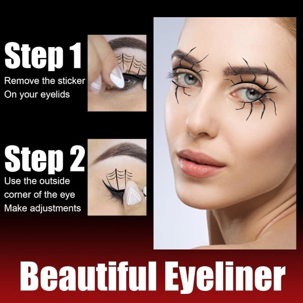 Ögonlocksklistermärke, Halloween Eyeliner-klistermärken Ögonskuggsklistermärken Skräckmode Scenfest Sminkverktyg