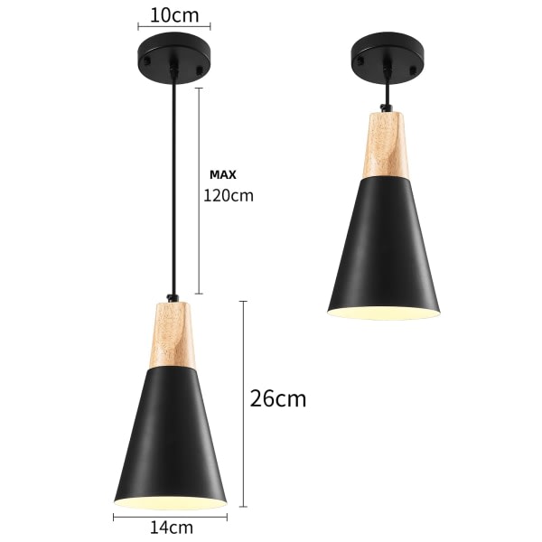 Pendellampa taklampa för vardagsrum, industrikök pendel E27 lampa hängande sockel taklampa för kök, matsal, ö