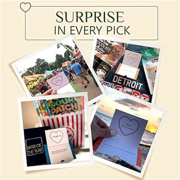 A Year of Dates: Surprise Edition - Parpresent till alla hjärtans dag, en Date Night-låda med förseglade datumidéer, perfekt pappersbröllopsdag före