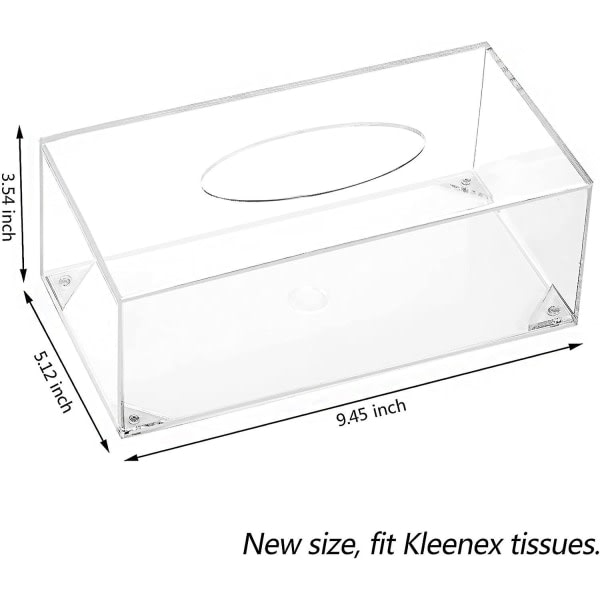 Hållare Tissue Dispenser Box CoverClear Acrylic Rectangle