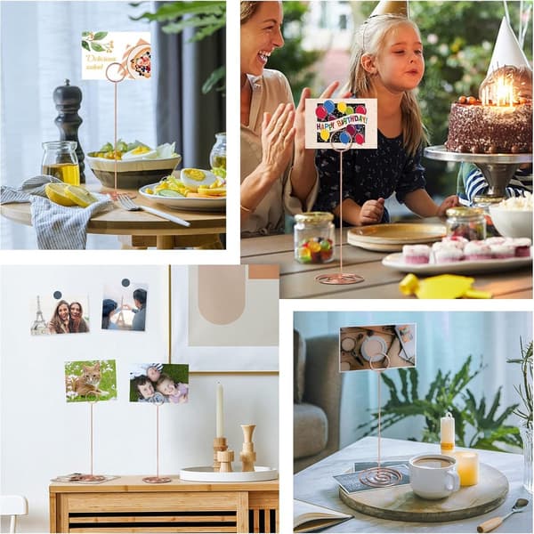 Bordnummerholdere 10 stk. – 22,2 cm, rosaguld, til fester/restauranter