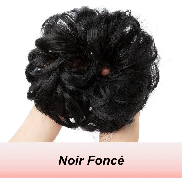 Tumma musta-hiukset suuri hiuslisäke kihara aalto Scrunchie -hiukset Natura