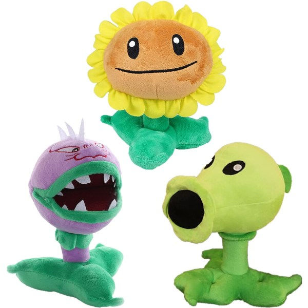 3 ST Plants VS Zombies Plant Sets Plyschleksak Polka Dots, Mjuk