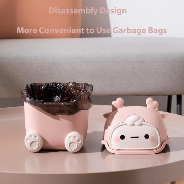 Waste Bin - Countertop Bin - Trash Can - with - Lid - Tabletop Waste Bin - Small - Mini Waste Bin - Countertop - Desk - Bathroom