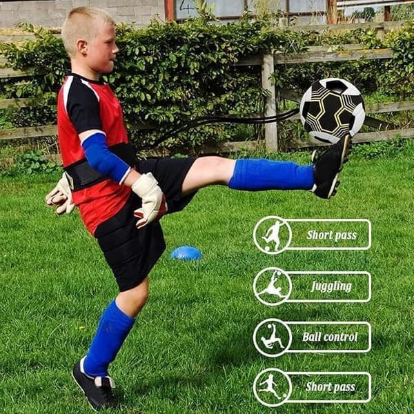 Elastisk træningsbånd til fodbold - Gul/Sort, Passer til størrelse 3, 4, 5 bolde_TF_TF Style3