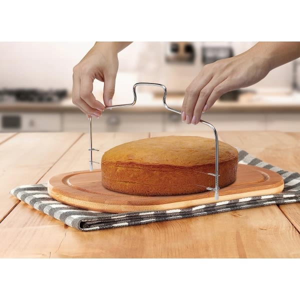 CDQ dubbla lager 304 tårtskärare i rostfritt stål tangent slitsning justerbar tjocklek bakverktyg