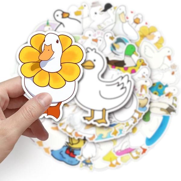 50 förpackningar Cartoon Duck Stickers Vattenflaskor Laptop Telefon Motorcykel Dator Gitarr Skateboard Hydroflasks Duck Vinyl