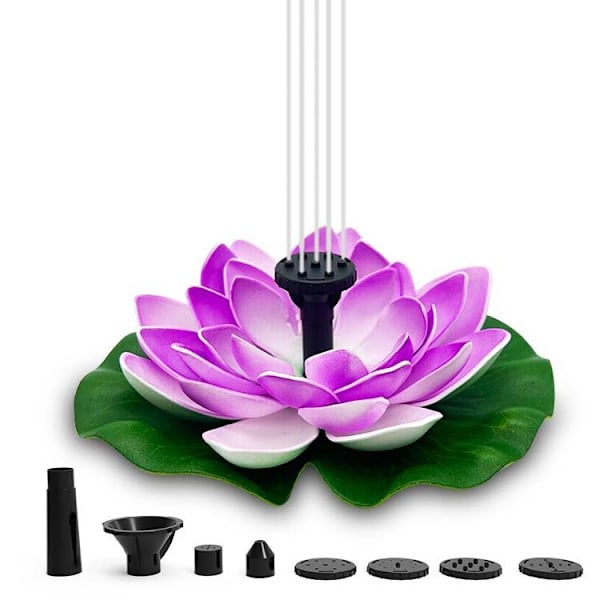 Lila Lotus Solfontene, USB-drevet Fuglebad Dammepumpe