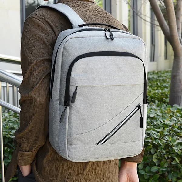Portable Leisure Shoulder Bag, Notebook, USB Charging, Book Gift, Student Riding, 15-inch LOGO Activity Computer Bag Grey grey