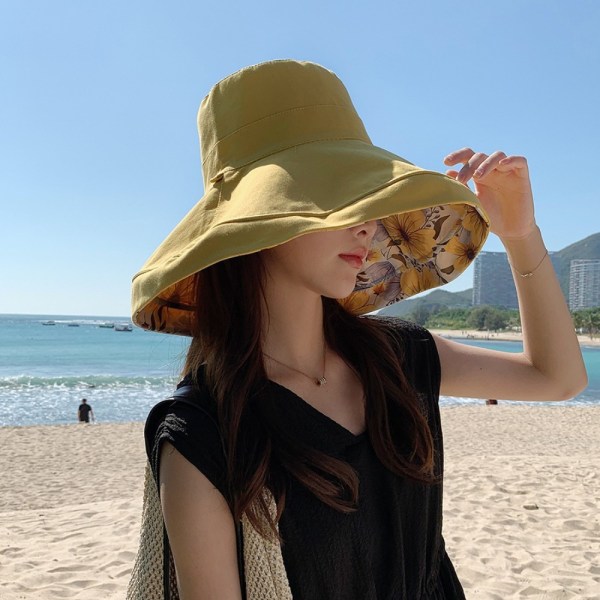 Kvinner Solhatt Bucket Hat KHAKI Khaki