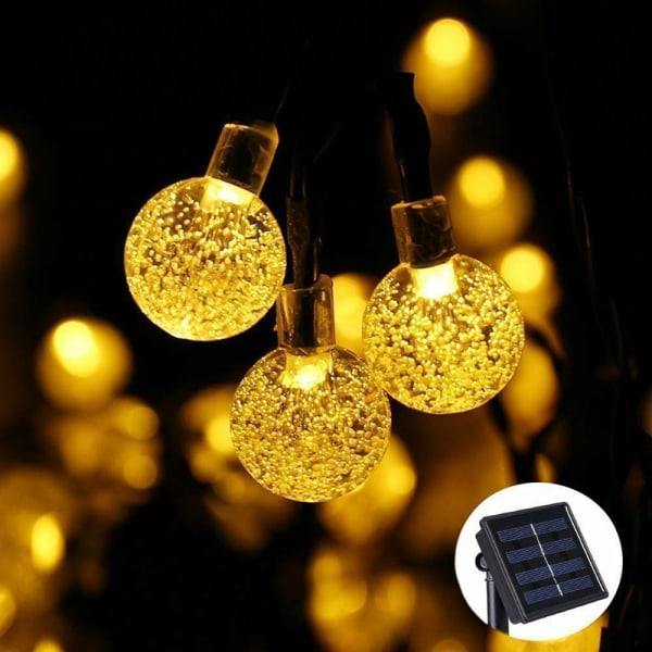20 30 50 LED-slingor Utomhus Solar Garden Bröllopsfest F Gul 6.5M30LED