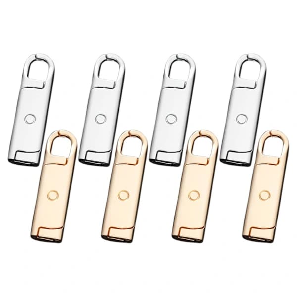 8-pack Zipper Set Clothes Zipper Pulls Metal Tabs for Luggage Replaceable 1x 1x