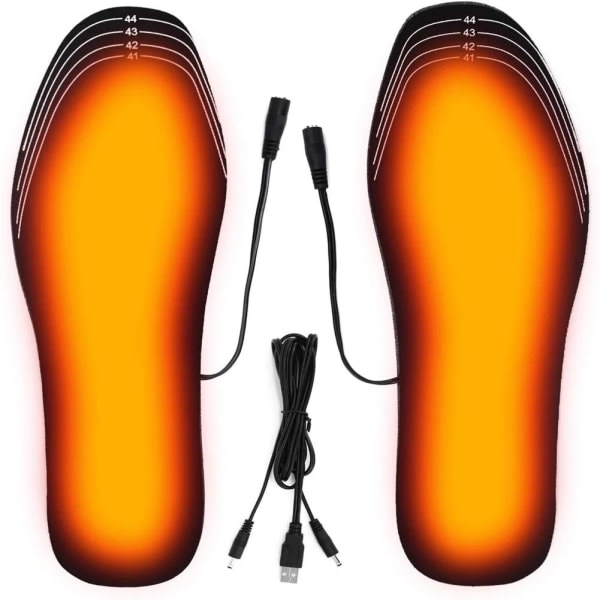 Oppvarmede innersåler / USB-fotvarmer - Varmer føttene dine Black 41-46