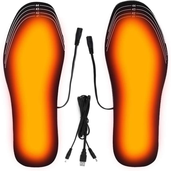 Uppvärmda Innersulor / USB Fotvärmare - Värmer dina fötter Svart 41-46