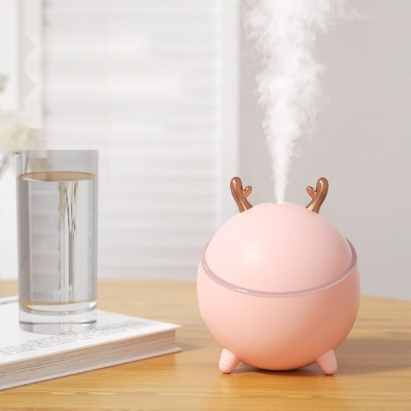 Luftfuktare aroma diffuser humidifier med LED-ljus rosa