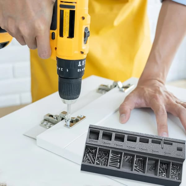 M3 Skrue Organizerbakke med 7 Målespalter, Præcisionsboltesorter i 3D-printet PLA til Opbevaring af Hardware og Smådele