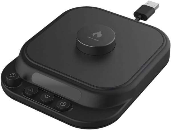 Elektrisk kaffekoppvarmer, 5 temperaturinnstillinger, timer, ABS og PC, for skrivebord, kontor og hjem, svart