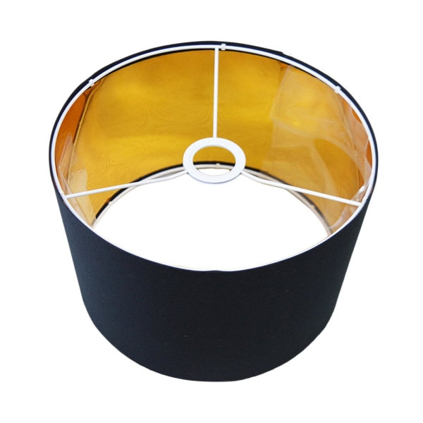 Enkel stofskærm Clip On Drum Lampskærm til spisestuen Sort 300mm x 200mm