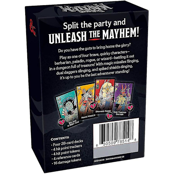 \"Dungeons Mayhem Dungeons & Dragons kortspil 120 kort legetøj underholdning fest familie venner kamp om Baldur's Gate bræt\"
