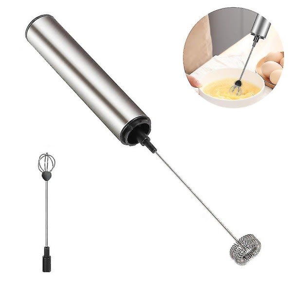 Elektrisk melkeskummer med dobbelvisp Eggvisp USB Oppladbar melkeskummer vispskum for kaffe eller latte macchiato zdq