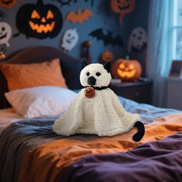 Pottery Barn Cleo Cat Ghost Shaped Pillow Halloween Decoration Gift