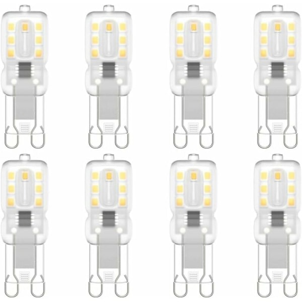 G9 LED-lamppu, G9 LED 220V Luonnonvalkoinen 3000K 3W halogeenivastaava 30W halogeenivalo 8-pakkaus - Perfet