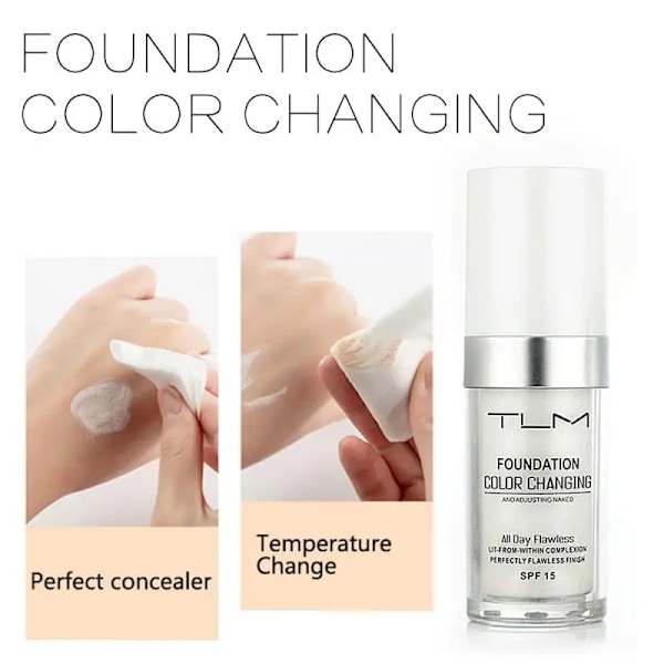 (Påskerbjudande) Högkvalitativ 1-3 st Färgskiftande Foundation Makeup Base, Långvarig Återfuktande 30ml 3pcs