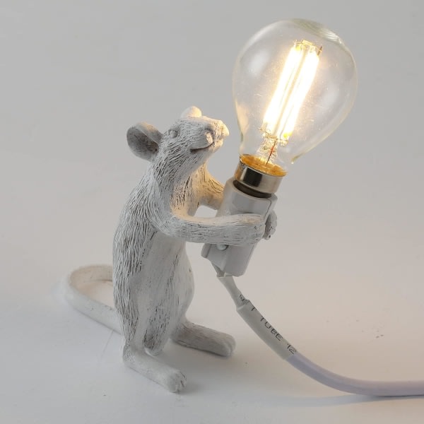 CDQ Mouse Shape Bordslampa, Resin Creative Desk Light Bedsi