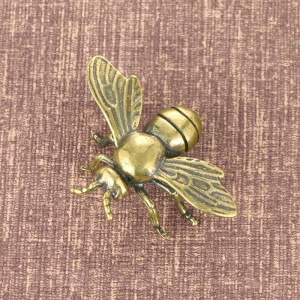 M?ssing Insekter Statyetter Miniatyrer Bee Tea Pet Prydnadsf?rem?l Blomma Bronze ONESIZE