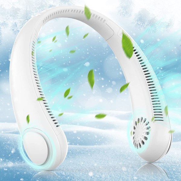 CDQ Kannettava ripustettava kaulatuuletin 3 Speed ​​White