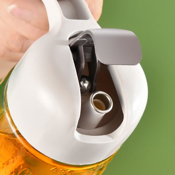 Klar olivolja dispenserflaska med droppfri pip och halkfri handtagsflaska för köksmatlagningsprylar