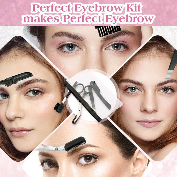 Eyebrow Kit Grooming Sax, Eyebrow Razor Kit, Eyebrow Razor Kit ja rostfritt stål Ögonbrynssax, ögonbrynsborste