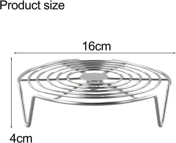 Round Stainless Steel Oven Rack - 16 cm - Universal - Steaming Rack & Microwave Rack - For Baking, Roasting, Oven